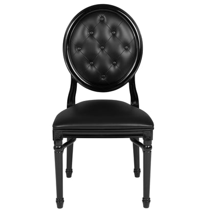 Flash Furniture LE-B-B-T-MON-GG 900 lb. Capacity King Louis Chair w/ Tufted Back, Black Vinyl Seat & Black Frame - View 8
