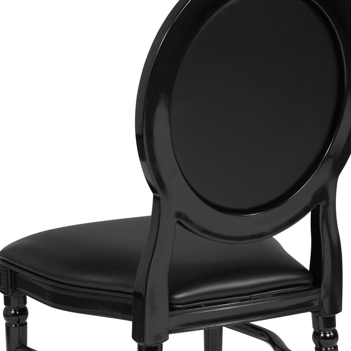 Flash Furniture LE-B-B-T-MON-GG 900 lb. Capacity King Louis Chair w/ Tufted Back, Black Vinyl Seat & Black Frame - View 9