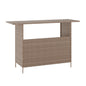 Flash Furniture LTS-0165-BR-GG Indoor/Outdoor Wicker Rattan Patio Bar Counter Table with Two Shelves in Brown - Main view