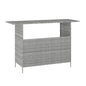 Flash Furniture LTS-0165-GY-GG Indoor/Outdoor Wicker Rattan Patio Bar Counter Table with Two Shelves in Gray - Main view