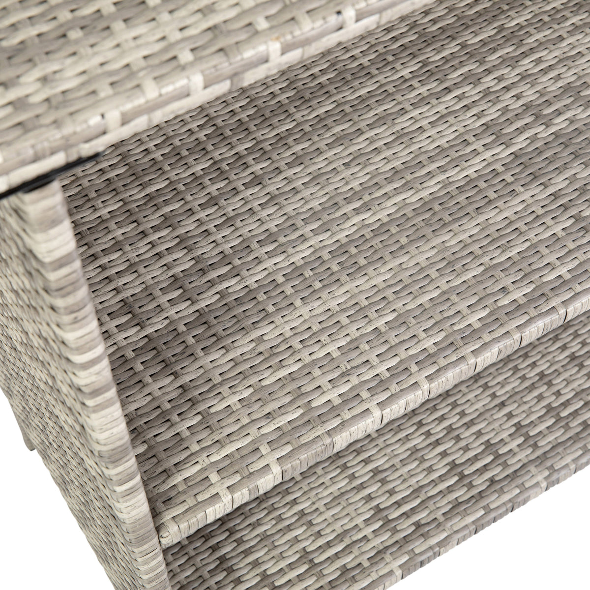Flash Furniture LTS-0165-GY-GG Indoor/Outdoor Wicker Rattan Patio Bar Counter Table with Two Shelves in Gray - View 5