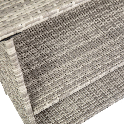 Flash Furniture LTS-0165-GY-GG Indoor/Outdoor Wicker Rattan Patio Bar Counter Table with Two Shelves in Gray - View 5