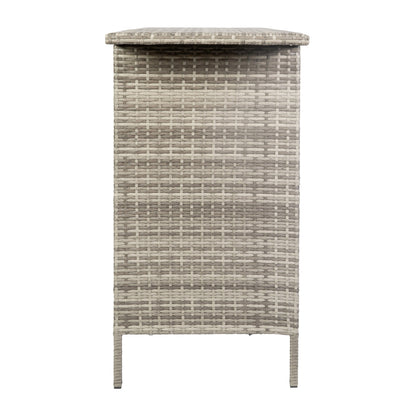 Flash Furniture LTS-0165-GY-GG Indoor/Outdoor Wicker Rattan Patio Bar Counter Table with Two Shelves in Gray - View 6