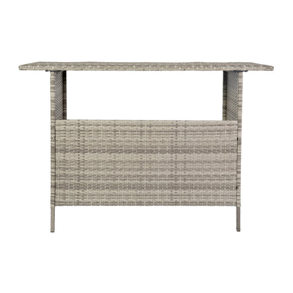 Flash Furniture LTS-0165-GY-GG Indoor/Outdoor Wicker Rattan Patio Bar Counter Table with Two Shelves in Gray - View 7