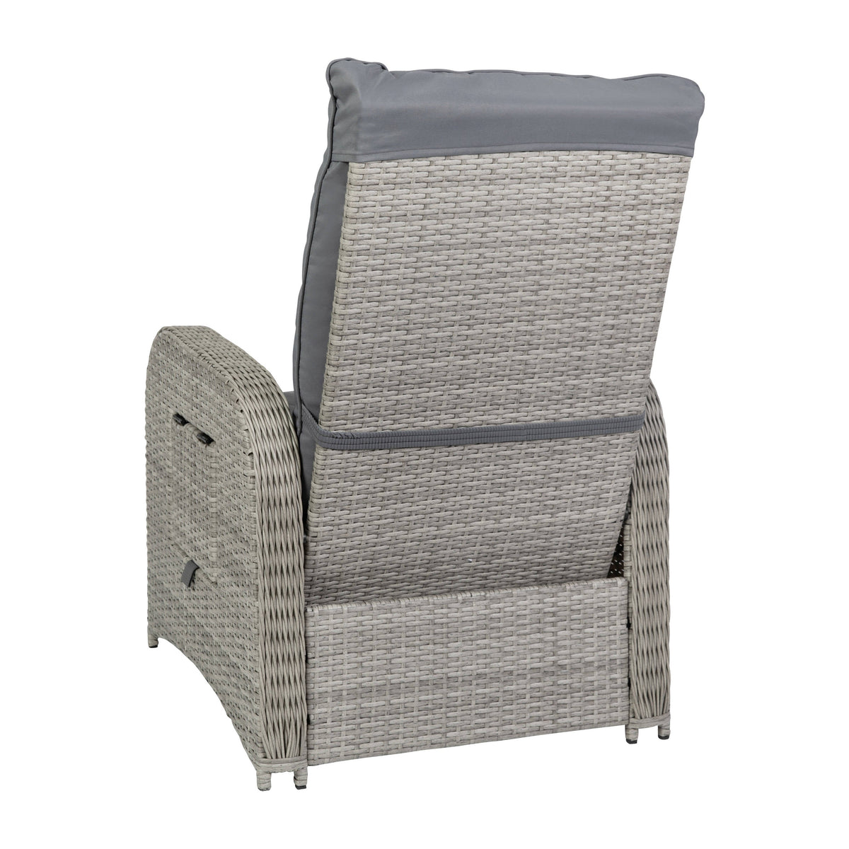 Flash Furniture LTS-0422-GY-GY-GG Indoor/Outdoor Wicker Rattan Recliner with Flip-Up Side Table in Gray (Gray Cushions/Gray Frame) - View 9