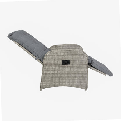 Flash Furniture LTS-0422-GY-GY-GG Indoor/Outdoor Wicker Rattan Recliner with Flip-Up Side Table in Gray (Gray Cushions/Gray Frame) - View 10