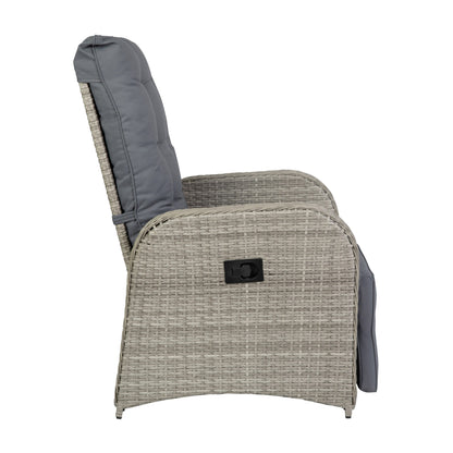 Flash Furniture LTS-0422-GY-GY-GG Indoor/Outdoor Wicker Rattan Recliner with Flip-Up Side Table in Gray (Gray Cushions/Gray Frame) - View 11