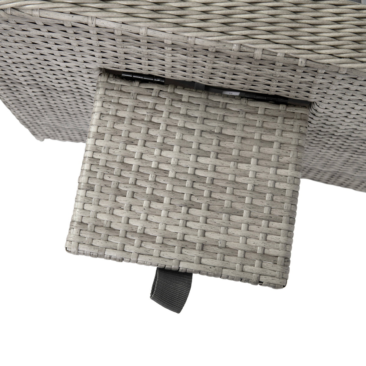 Flash Furniture LTS-0422-GY-GY-GG Indoor/Outdoor Wicker Rattan Recliner with Flip-Up Side Table in Gray (Gray Cushions/Gray Frame) - View 14