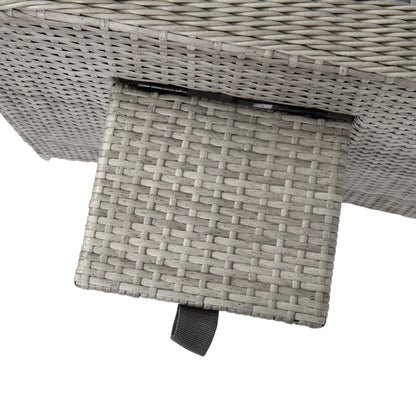 Flash Furniture LTS-0422-GY-GY-GG Indoor/Outdoor Wicker Rattan Recliner with Flip-Up Side Table in Gray (Gray Cushions/Gray Frame) - View 14