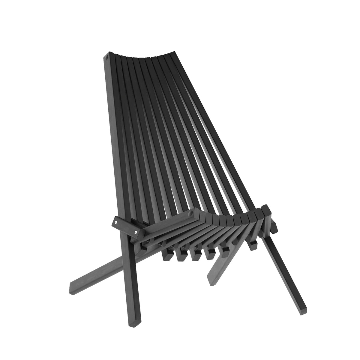Flash Furniture LTS-0441-BK-GG Commercial Indoor/Outdoor Low Profile Acacia Wood Patio Folding Chair in Black - Main view