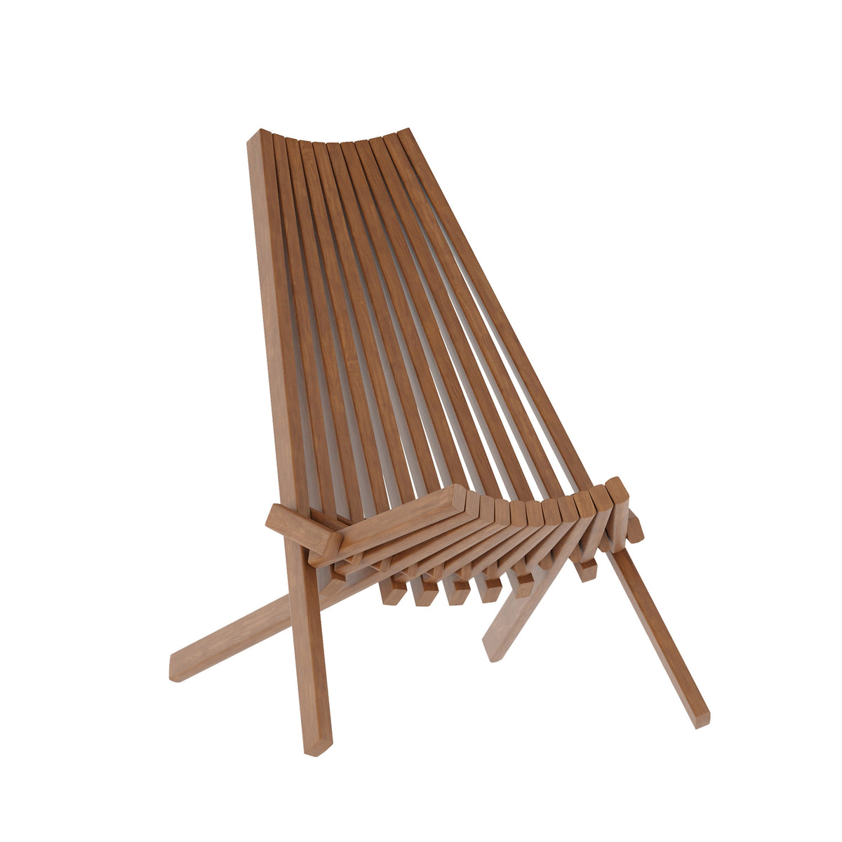 Flash Furniture LTS-0441-BR-GG Commercial Indoor/Outdoor Low Profile Acacia Wood Patio Folding Chair in Brown - Main view