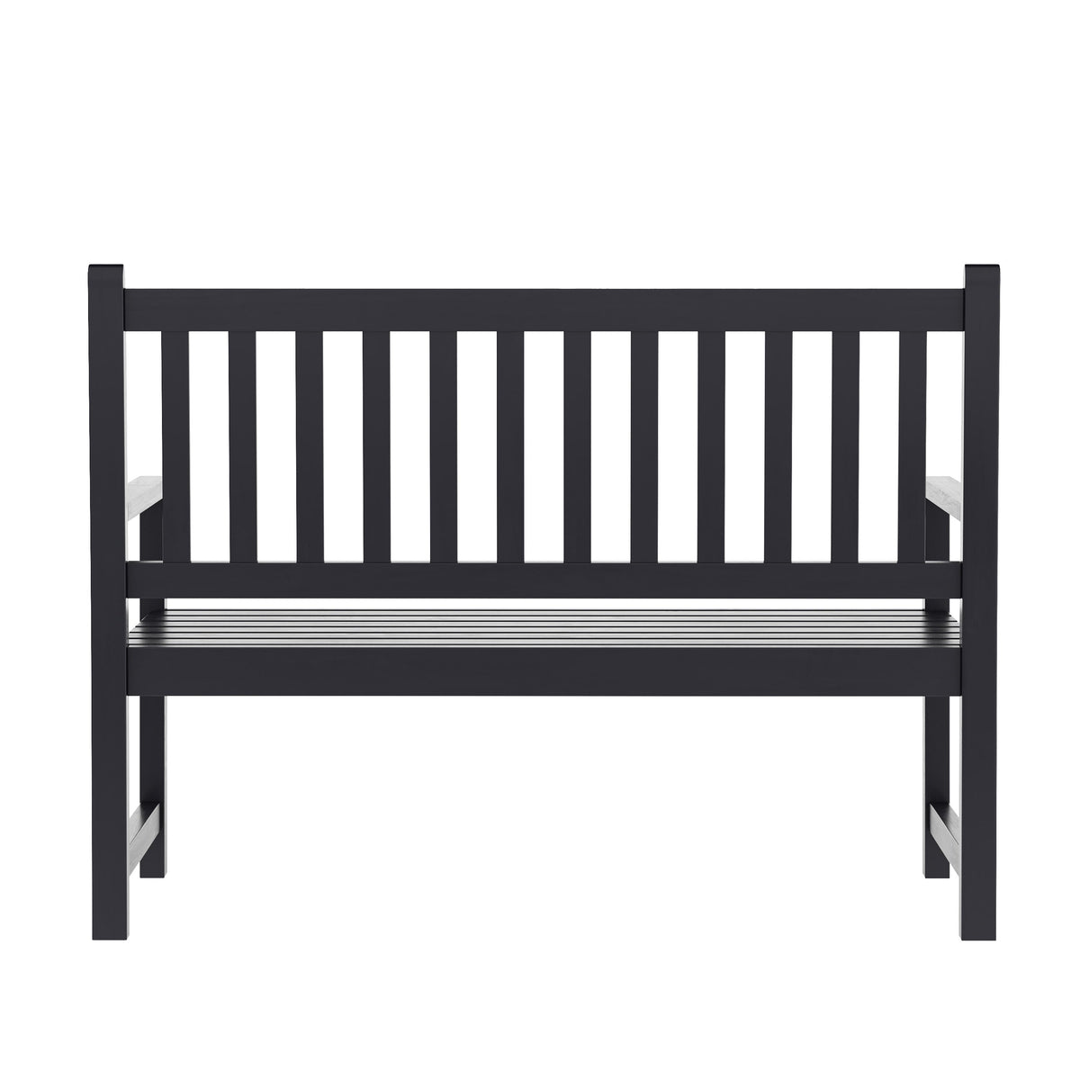 Flash Furniture LTS-0525-BK-GG Commercial Indoor/Outdoor 2-Person Patio Acacia Wood Bench Loveseat in Black - View 5