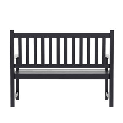 Flash Furniture LTS-0525-BK-GG Commercial Indoor/Outdoor 2-Person Patio Acacia Wood Bench Loveseat in Black - View 5