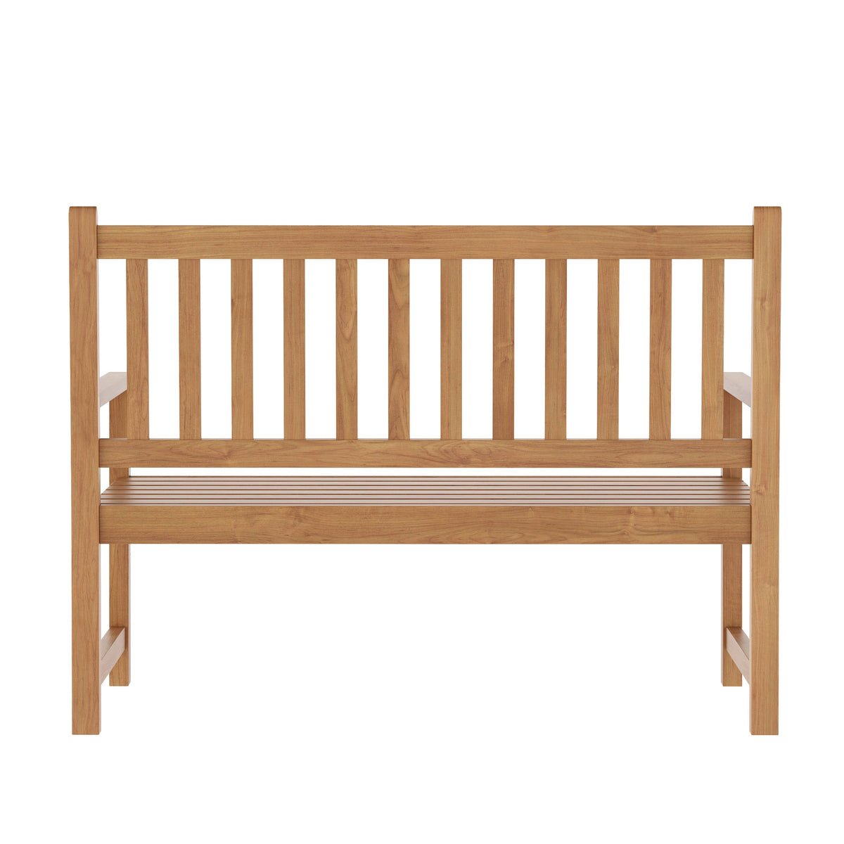 Flash Furniture LTS-0525-BR-GG Commercial Indoor/Outdoor 2-Person Patio Acacia Wood Bench Loveseat in Brown - View 5