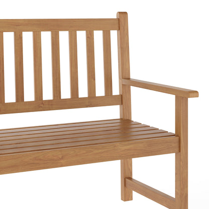Flash Furniture LTS-0525-BR-GG Commercial Indoor/Outdoor 2-Person Patio Acacia Wood Bench Loveseat in Brown - View 6
