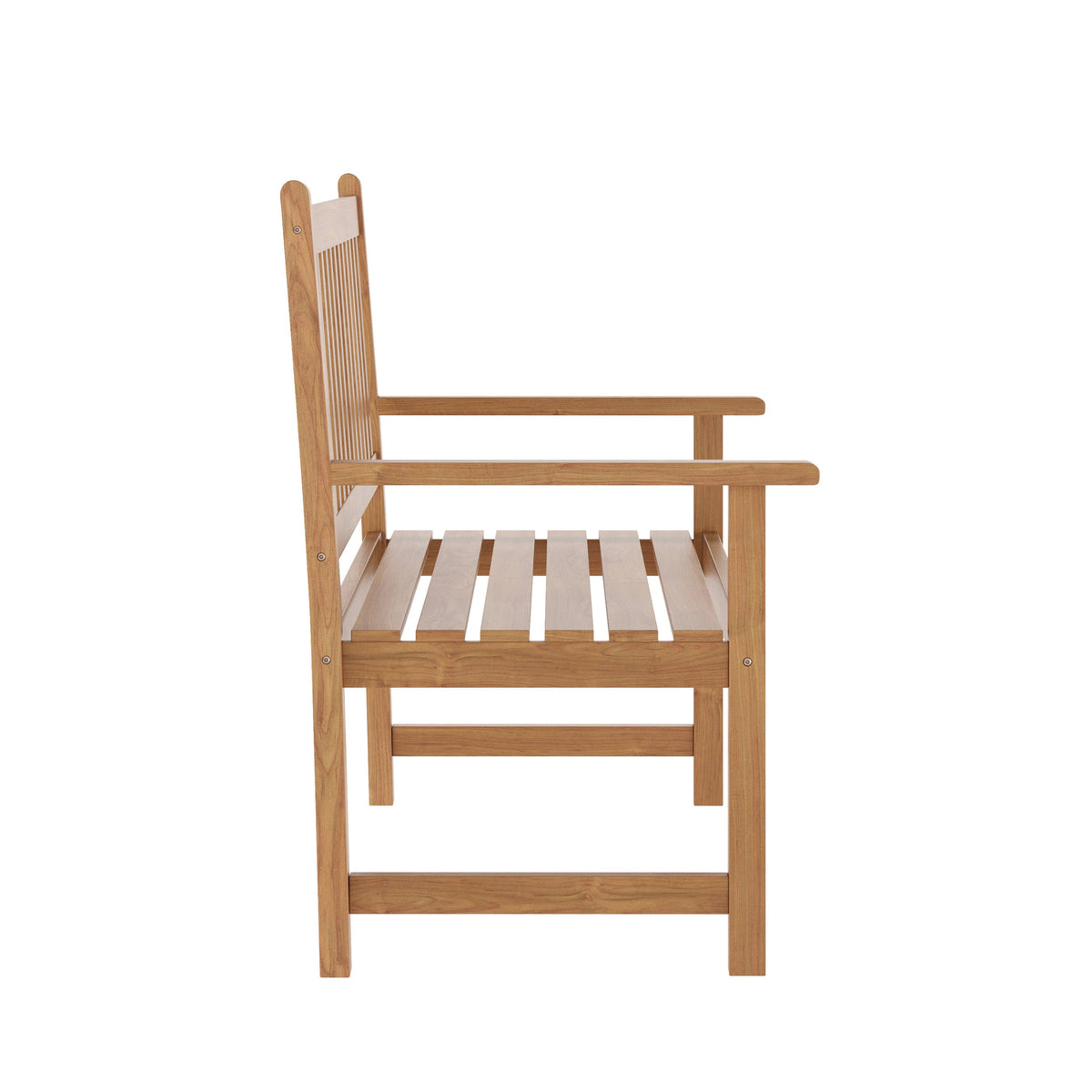 Flash Furniture LTS-0525-BR-GG Commercial Indoor/Outdoor 2-Person Patio Acacia Wood Bench Loveseat in Brown - View 7