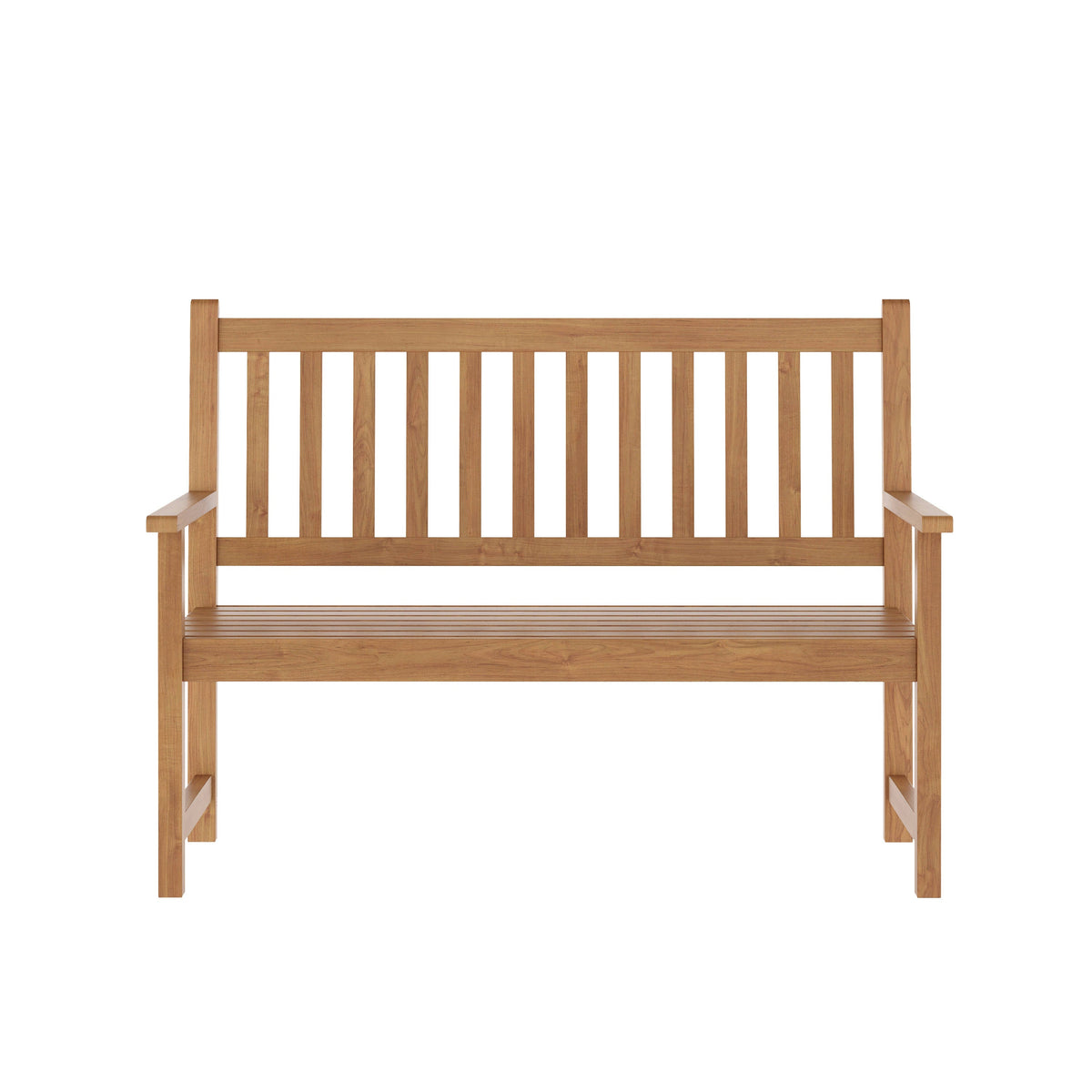 Flash Furniture LTS-0525-BR-GG Commercial Indoor/Outdoor 2-Person Patio Acacia Wood Bench Loveseat in Brown - View 8