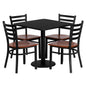 Flash Furniture MD-0003-GG 30" Square Black Laminate Table Set with 4 Metal Chairs - Cherry Wood Seat - Main view