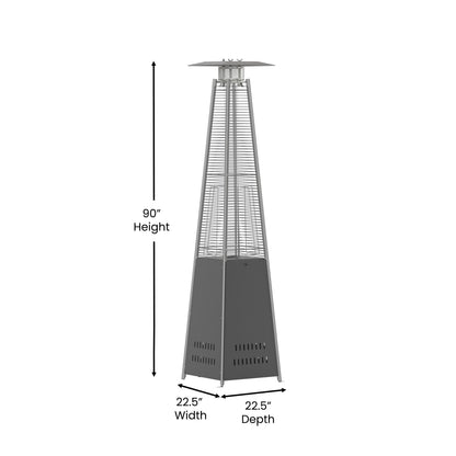 Flash Furniture NAN-FSDC-01-GY-GG Outdoor Patio Heater - Slate Gray-7.5 Feet Round Steel Patio Heater-42,000 BTU's - View 3