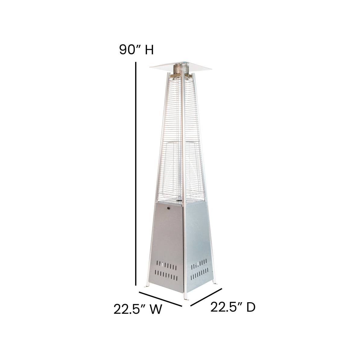Flash Furniture NAN-FSDC-01-SL-GG Outdoor Patio Heater - Silver - 7.5 Feet Round Steel Patio Heater - 42,000 BTU's - View 3