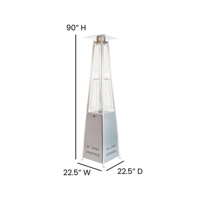 Flash Furniture NAN-FSDC-01-SL-GG Outdoor Patio Heater - Silver - 7.5 Feet Round Steel Patio Heater - 42,000 BTU's - View 3