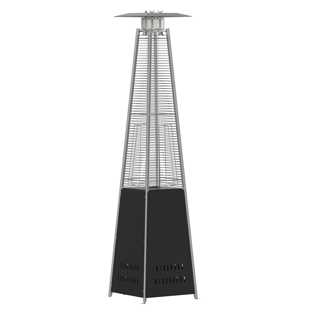 Flash Furniture NAN-FSDC-02-BK-GG Outdoor Patio Heater - Black - 7.5 Feet Round Steel Patio Heater - 42,000 BTU's - Main view