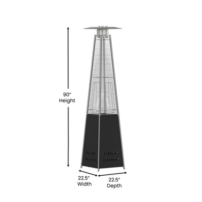 Flash Furniture NAN-FSDC-02-BK-GG Outdoor Patio Heater - Black - 7.5 Feet Round Steel Patio Heater - 42,000 BTU's - View 3