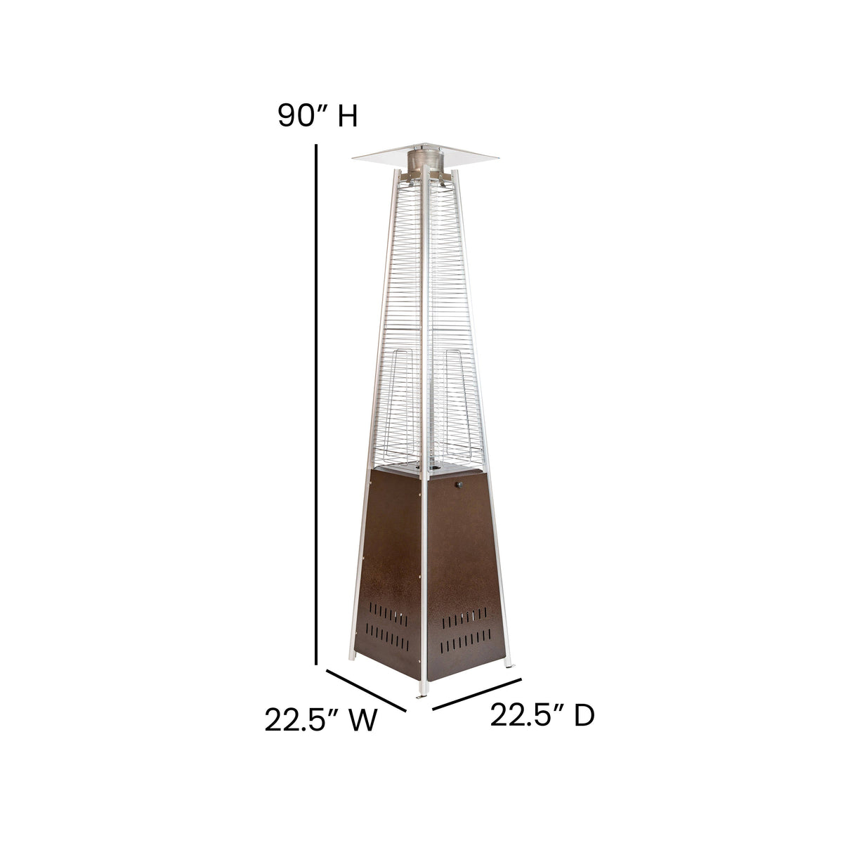Flash Furniture NAN-FSDC-02-BR-GG Outdoor Patio Heater - Bronze - 7.5 Feet Round Steel Patio Heater - 42,000 BTU's - View 3