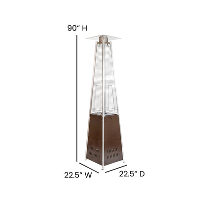 Flash Furniture NAN-FSDC-02-BR-GG Outdoor Patio Heater - Bronze - 7.5 Feet Round Steel Patio Heater - 42,000 BTU's - View 3