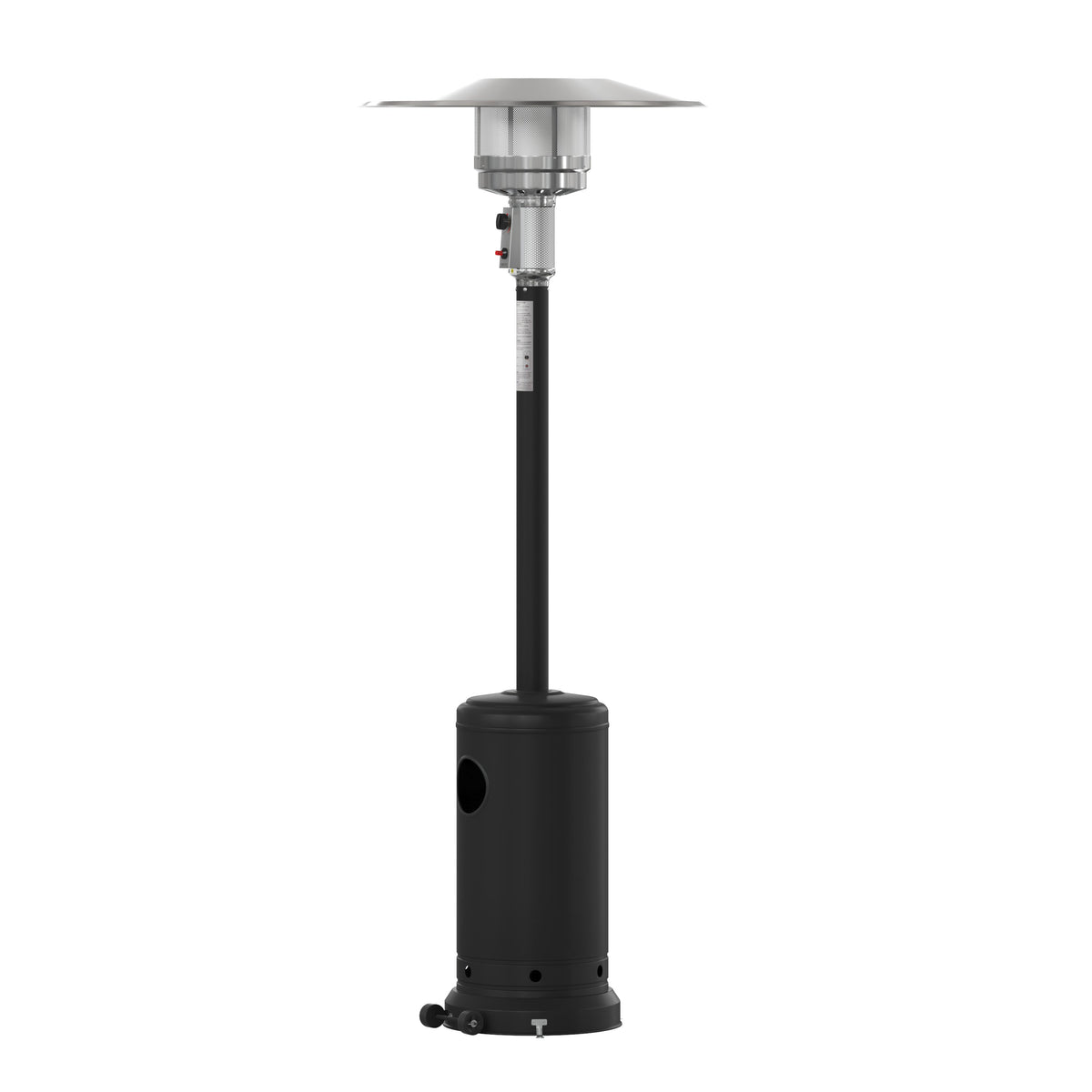 Flash Furniture NAN-HSS-AGH-BK-GG Outdoor Patio Heater - Black - 7.5 Feet Round Steel Patio Heater - 40,000 BTU's - Main view
