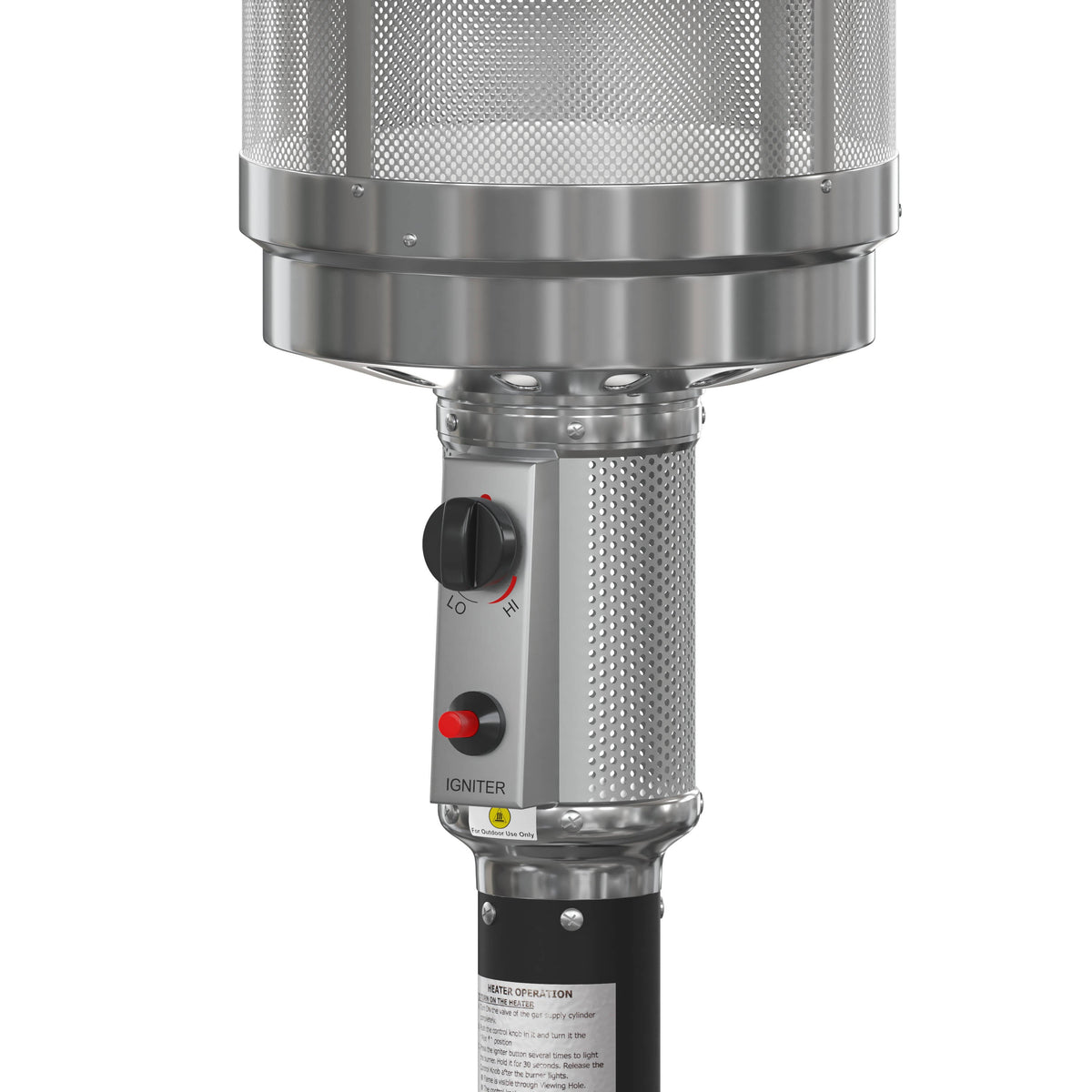 Flash Furniture NAN-HSS-AGH-BK-GG Outdoor Patio Heater - Black - 7.5 Feet Round Steel Patio Heater - 40,000 BTU's - View 8