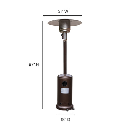 Flash Furniture NAN-HSS-AGH-BR-GG Outdoor Patio Heater - Bronze - 7.5 Feet Round Steel Patio Heater - 40,000 BTU's - View 3