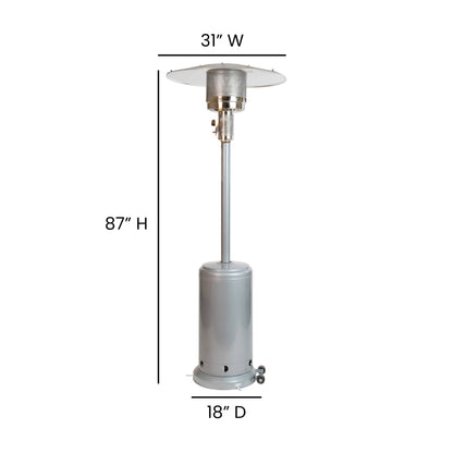 Flash Furniture NAN-HSS-AGH-SL-GG Outdoor Patio Heater - Silver - 7.5 Feet Round Steel Patio Heater - 40,000 BTU's - View 3