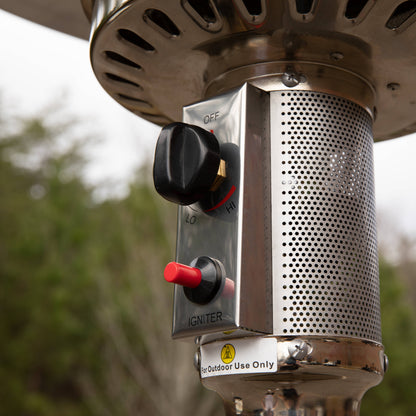 Flash Furniture NAN-HSS-AGH-SL-GG Outdoor Patio Heater - Silver - 7.5 Feet Round Steel Patio Heater - 40,000 BTU's - View 4