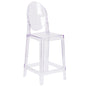 Flash Furniture OW-GHOSTBACK-24-GG Ghost Counter Stool with Oval Back in Transparent Crystal - Wedding Chairs - Main view