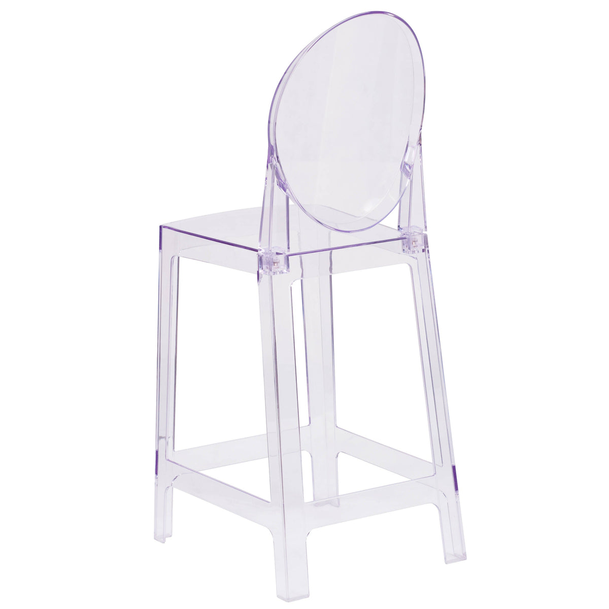 Flash Furniture OW-GHOSTBACK-24-GG Ghost Counter Stool with Oval Back in Transparent Crystal - Wedding Chairs - View 5