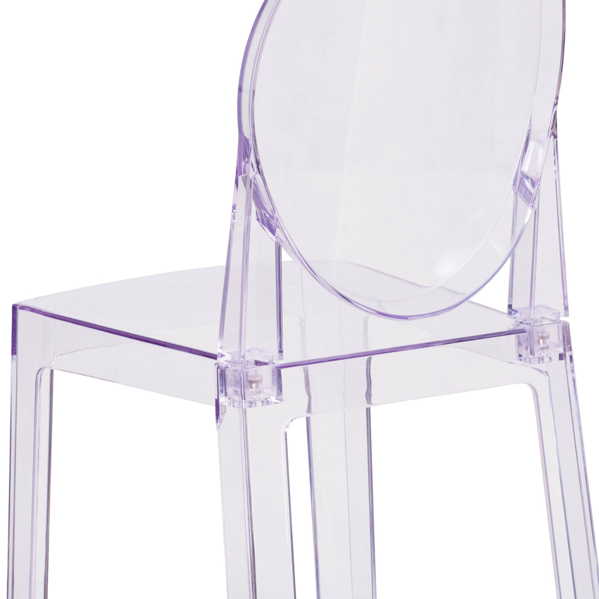 Flash Furniture OW-GHOSTBACK-24-GG Ghost Counter Stool with Oval Back in Transparent Crystal - Wedding Chairs - View 6