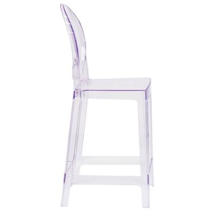 Flash Furniture OW-GHOSTBACK-24-GG Ghost Counter Stool with Oval Back in Transparent Crystal - Wedding Chairs - View 7