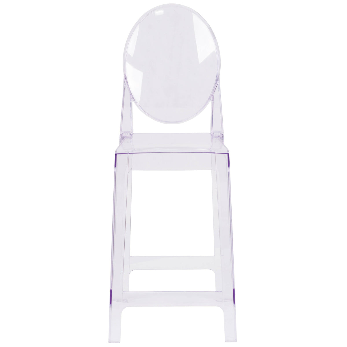 Flash Furniture OW-GHOSTBACK-24-GG Ghost Counter Stool with Oval Back in Transparent Crystal - Wedding Chairs - View 8