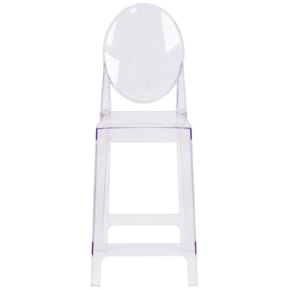 Flash Furniture OW-GHOSTBACK-24-GG Ghost Counter Stool with Oval Back in Transparent Crystal - Wedding Chairs - View 8