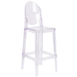 Flash Furniture OW-GHOSTBACK-29-GG Ghost Barstool with Oval Back in Transparent Crystal - Wedding Chairs - Main view