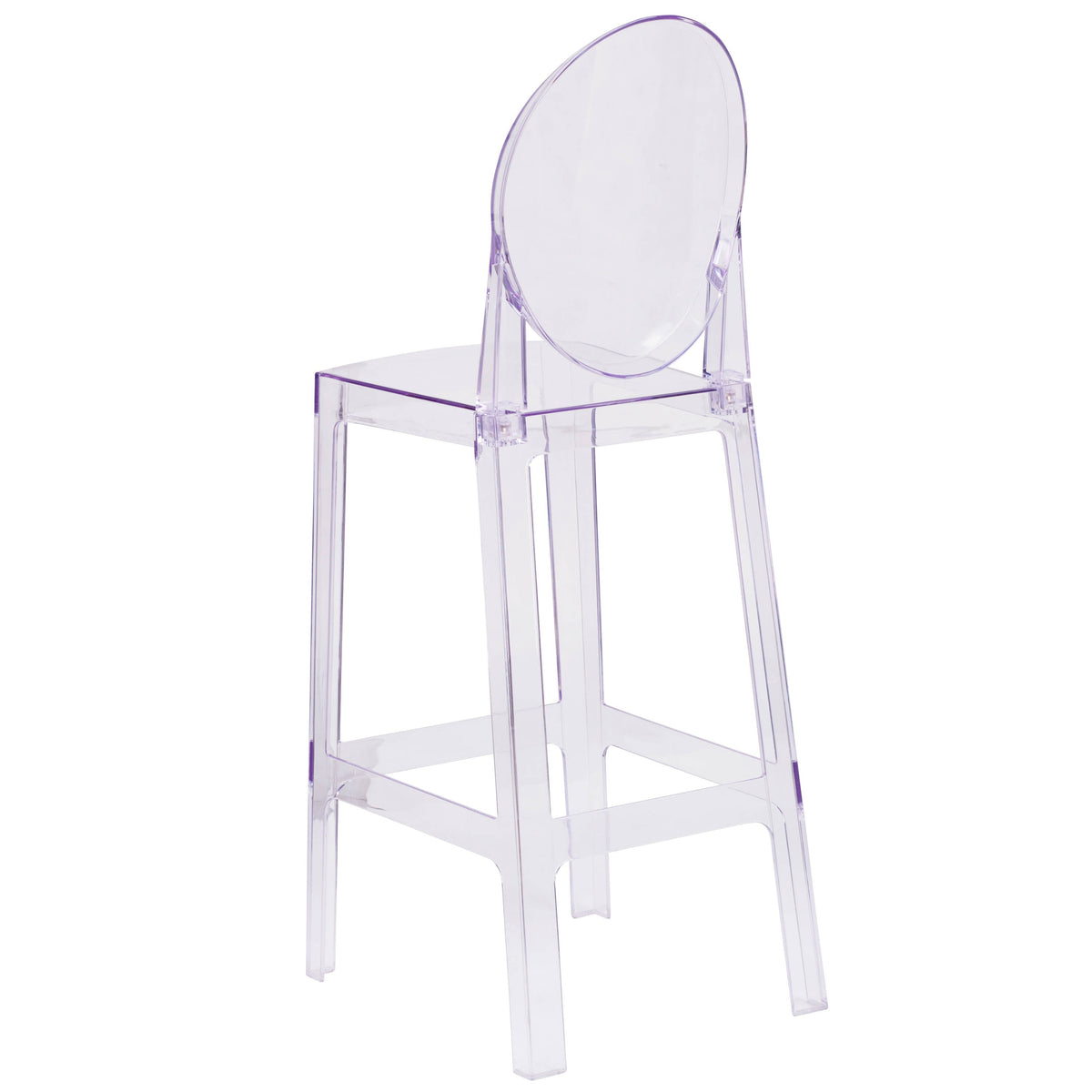 Flash Furniture OW-GHOSTBACK-29-GG Ghost Barstool with Oval Back in Transparent Crystal - Wedding Chairs - View 5