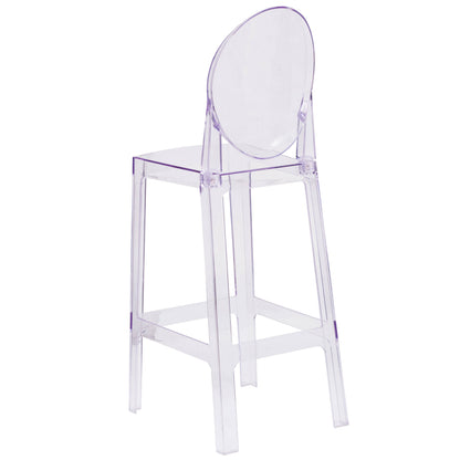 Flash Furniture OW-GHOSTBACK-29-GG Ghost Barstool with Oval Back in Transparent Crystal - Wedding Chairs - View 5