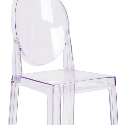 Flash Furniture OW-GHOSTBACK-29-GG Ghost Barstool with Oval Back in Transparent Crystal - Wedding Chairs - View 6