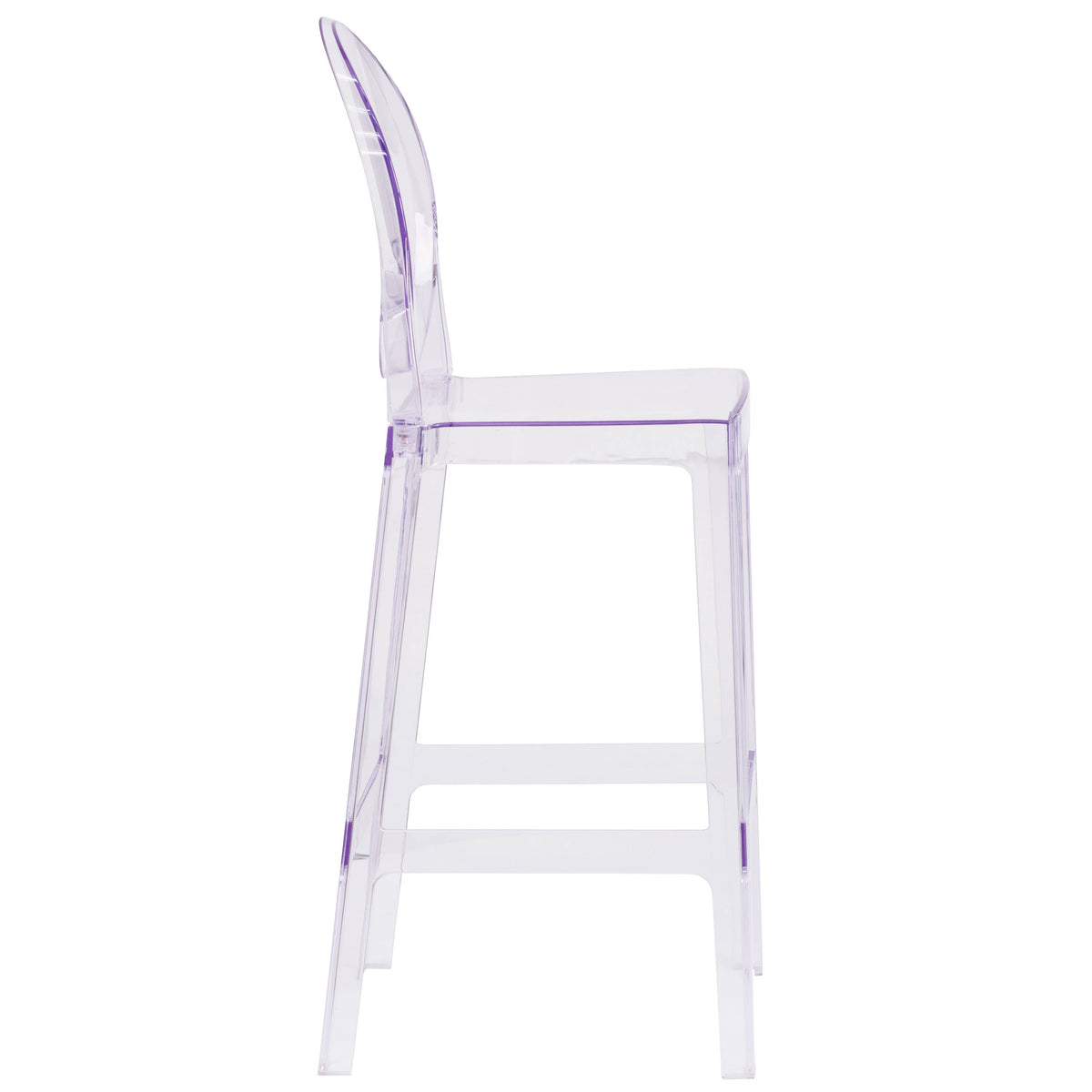 Flash Furniture OW-GHOSTBACK-29-GG Ghost Barstool with Oval Back in Transparent Crystal - Wedding Chairs - View 7