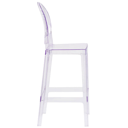Flash Furniture OW-GHOSTBACK-29-GG Ghost Barstool with Oval Back in Transparent Crystal - Wedding Chairs - View 7