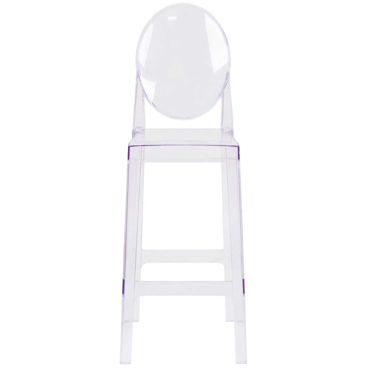 Flash Furniture OW-GHOSTBACK-29-GG Ghost Barstool with Oval Back in Transparent Crystal - Wedding Chairs - View 8
