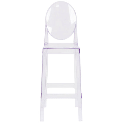 Flash Furniture OW-GHOSTBACK-29-GG Ghost Barstool with Oval Back in Transparent Crystal - Wedding Chairs - View 8