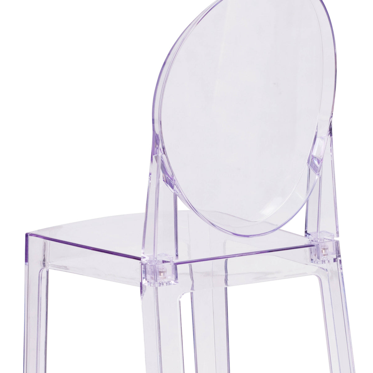 Flash Furniture OW-GHOSTBACK-29-GG Ghost Barstool with Oval Back in Transparent Crystal - Wedding Chairs - View 9