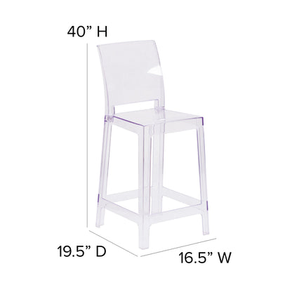 Flash Furniture OW-SQUAREBACK-24-GG Ghost Counter Stool with Square Back in Transparent Crystal - Wedding Chairs - View 4